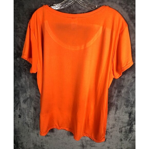 Orange Gildan Heart And Soul T-Shirt With Winged Motorcycle Engine Graphic Print - Picture 6 of 6